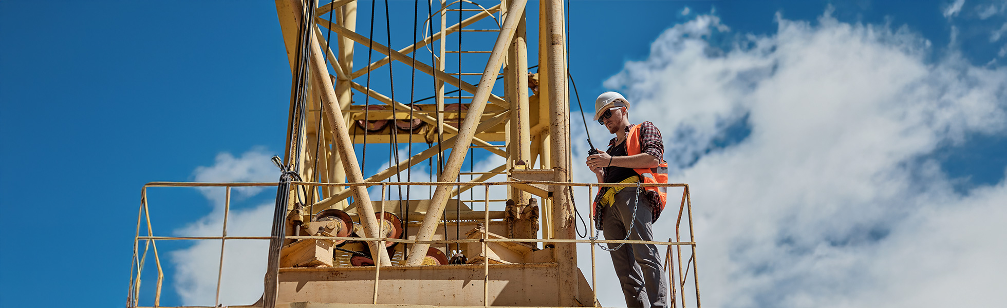 Construction site communication system banner for desktop display